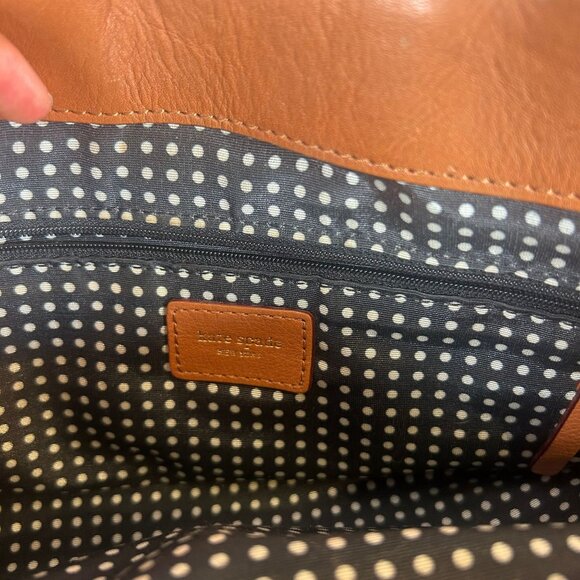 Kate Spade Quinn Wool Toggle Satchel Handbag with Leather Trim in Gray & Tan EUC - Picture 11 of 14